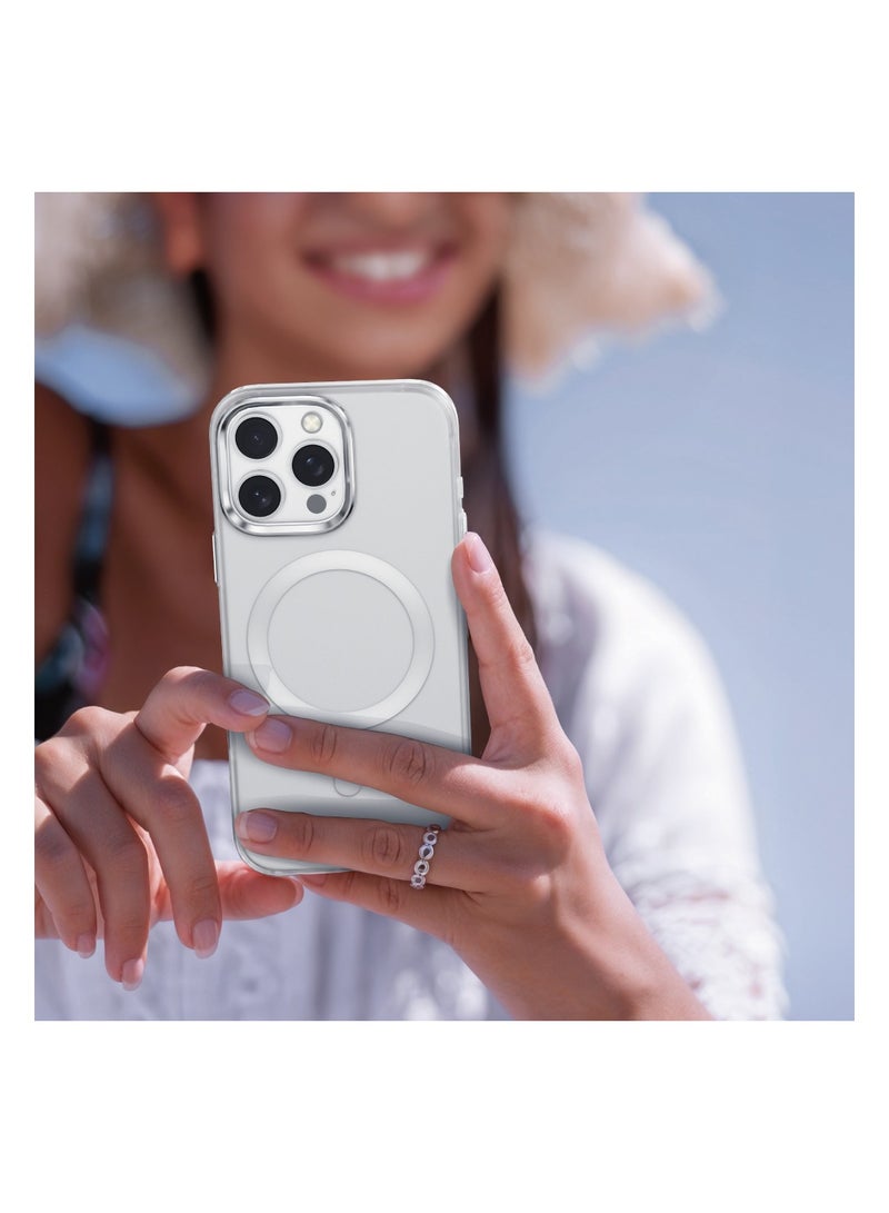 GREEN LION MagSafe Case for iPhone 16 Pro / Anti Fingerprint / Anti Scratch / Anti Yellowing / Daily Protection / Precise Cutouts / HD Clarity / MagSafe Compatible/ Camera Protection / Drop Protection / Maximum Protection / Matte Shield / 360°Comprehensive Protection / Crystal Clear - Silver - Image 5