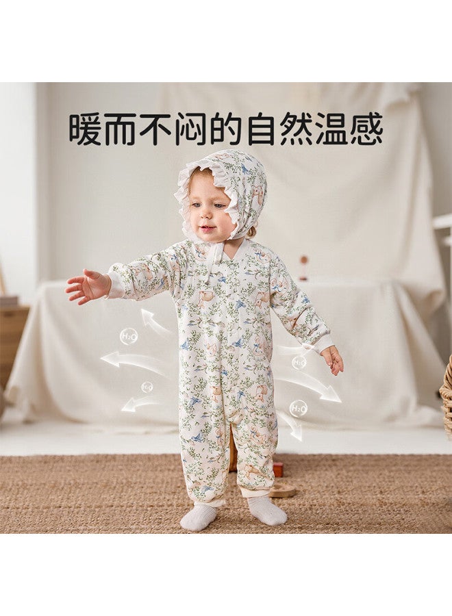Ouyun Baby Cotton-padded Autumn Winter Romper Warm Newborn Jumpsuit Hamster Dumpling Design