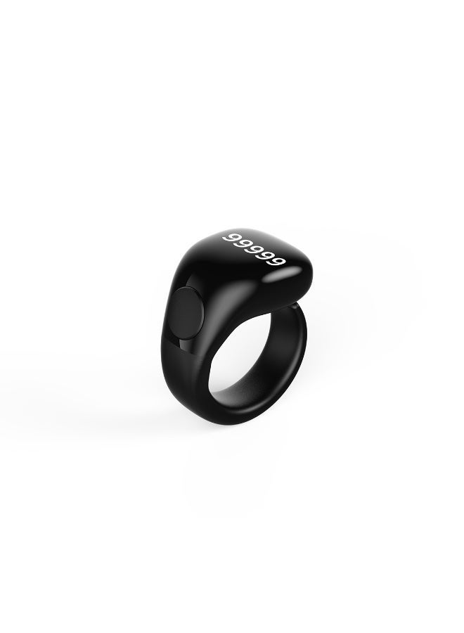 IFAYRID Smart Ring Tasbeeh Counter for Muslims, Digital Prayer Counter Ring with OLED Display, Bluetooth Prayer Reminder, Adjustable Finger Counter, Magnetic Type-C Rechargeable Tasbih Ring(black) - Image 1
