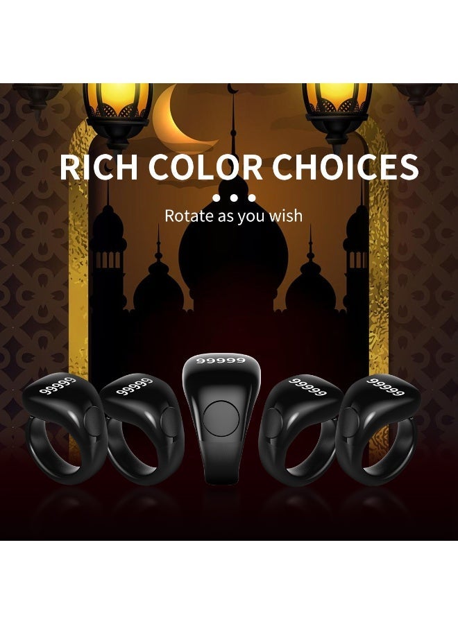 IFAYRID Smart Ring Tasbeeh Counter for Muslims, Digital Prayer Counter Ring with OLED Display, Bluetooth Prayer Reminder, Adjustable Finger Counter, Magnetic Type-C Rechargeable Tasbih Ring(black) - Image 2