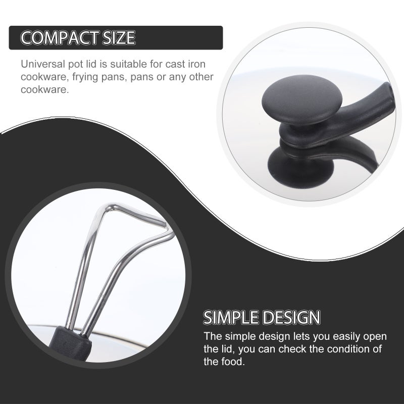 Lid for Universal Cookware,Pots and Pans,Fits Cast Iron,Perfect for Home Cooking - Image 3