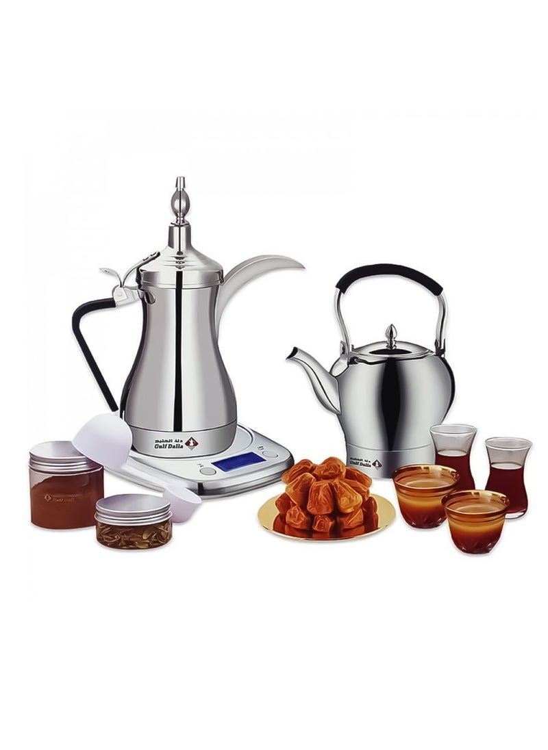 Gulf Dalla 1000 Watt Electric Coffee Maker with 1 Litre Capacity, Gulf Dalla GA-C84849 - Silver  - Image 1
