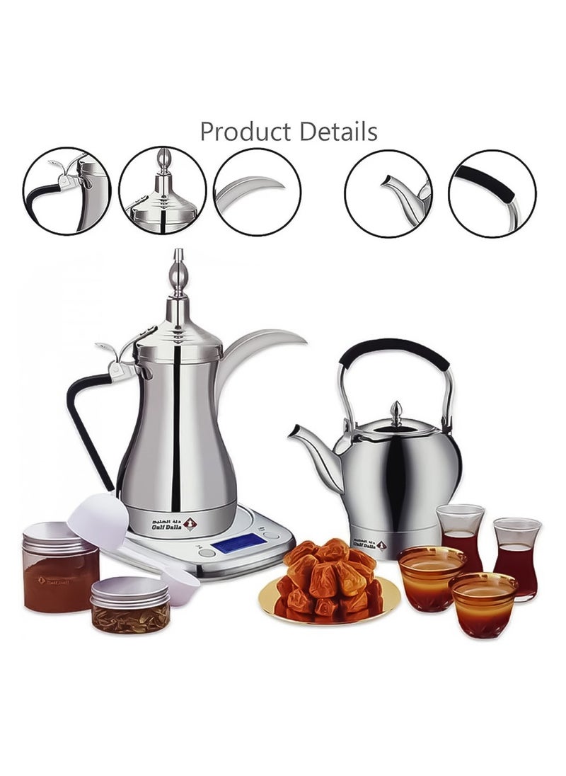 Gulf Dalla 1000 Watt Electric Coffee Maker with 1 Litre Capacity, Gulf Dalla GA-C84849 - Silver  - Image 4
