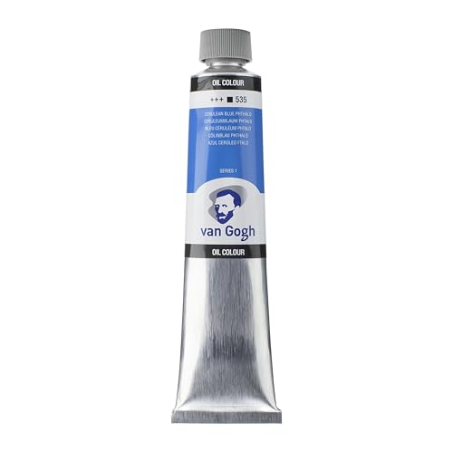 Talens Van Gogh Oil Color Paint, 200ml Tube, Cerulean Blue Phthalo 535 - Image 1