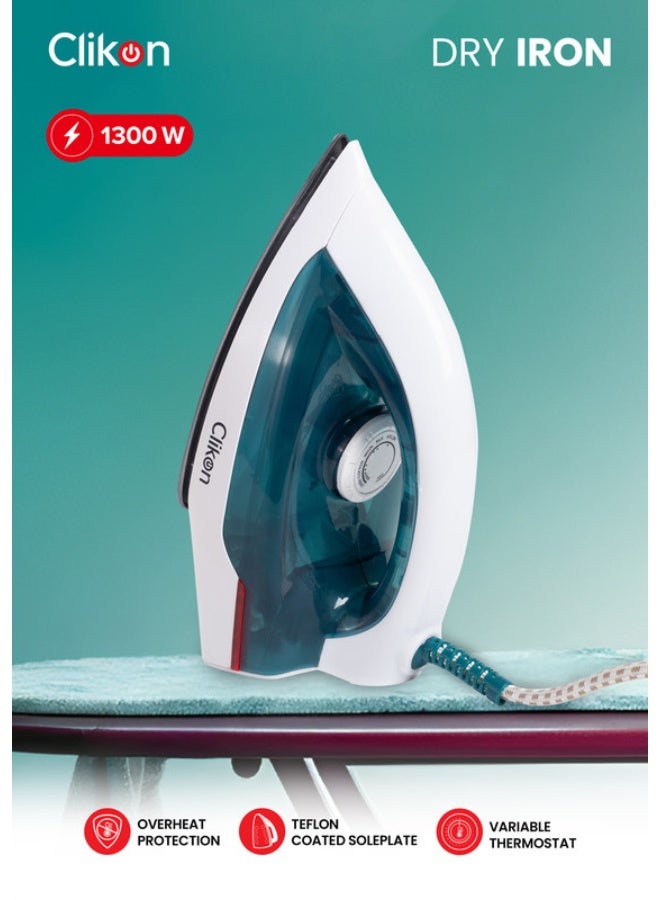 Clikon Dry Iron 1300 W CK4133 White/Blue - Image 1