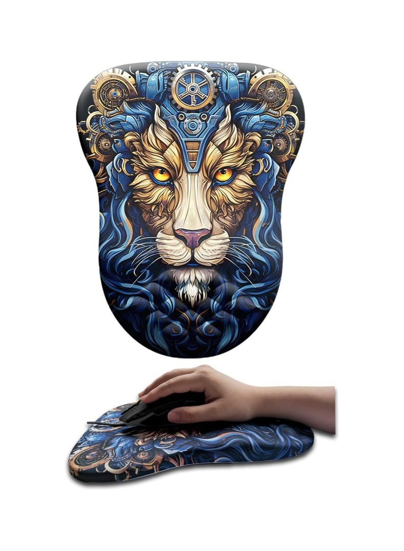 General Lion Shape Wrist Mouse Pad for Ergonomic Support for Enhanced Gaming and Office Comfort - Compact table mat with non-slip base, Office School Home - 29.6*22.8cm  - Image 1