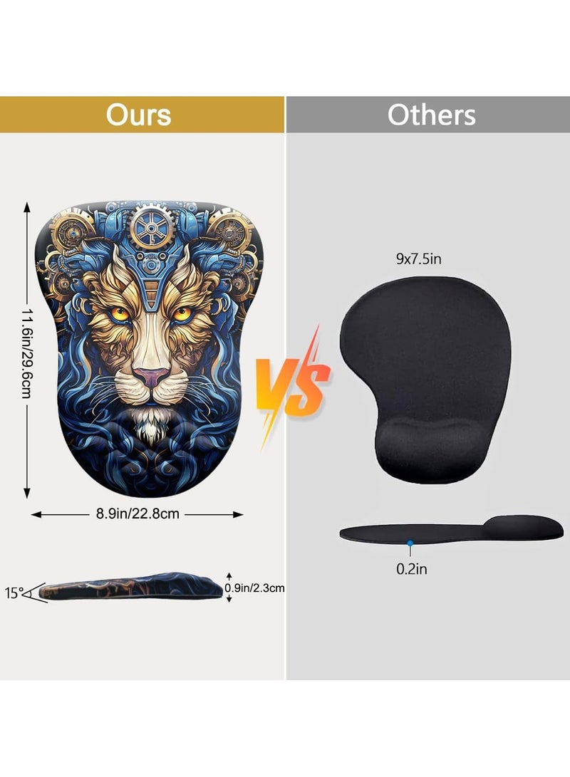 General Lion Shape Wrist Mouse Pad for Ergonomic Support for Enhanced Gaming and Office Comfort - Compact table mat with non-slip base, Office School Home - 29.6*22.8cm  - Image 4
