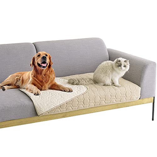 Tcksstex Waterproof and NonSlip Dog Bed Cover and Pet Blanket Sofa Pet Bed Mat car Incontinence Mattress Protectors Furniture Couch Cover for Most Cats DogsPets30x70Beige