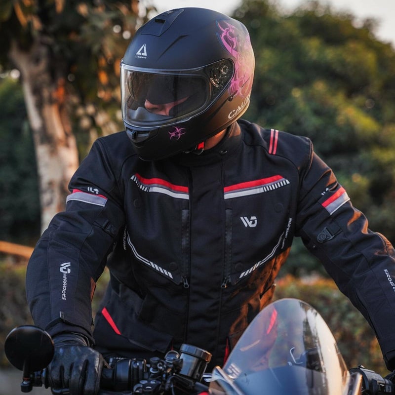 TRIANGLE Full Face Motorcycle Helmet Dual Visor Helmets for Adult Men and Women with Smoked Sunshield DOT Approved - Image 3