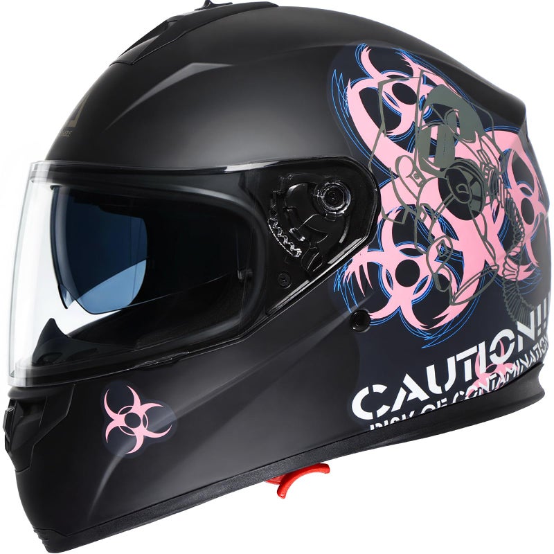 TRIANGLE Full Face Motorcycle Helmet Dual Visor Helmets for Adult Men and Women with Smoked Sunshield DOT Approved - Image 1