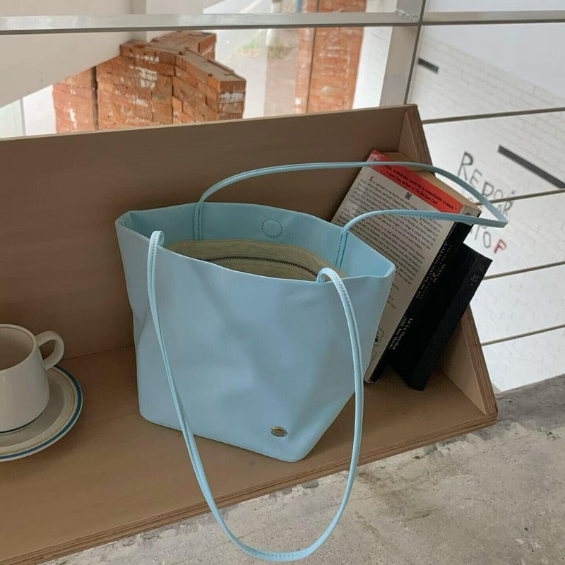 Lightweight Nylon Bucket Tote Bag for Women - Image 2