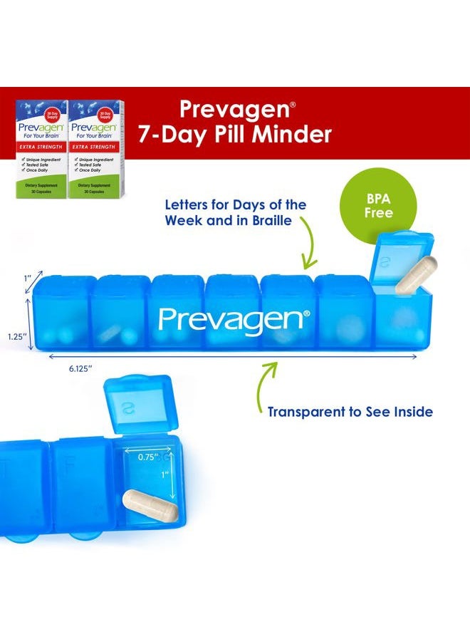 Prevagen - Extra Strength 20mg, 30 Capsules |2 Pack| with Apoaequorin & Vitamin D and 7-Day Pill Minder - Image 1