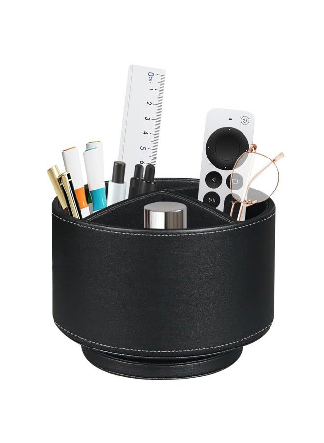 BIBELUN TV Remote Control Holder for Table, 360 Swivel Pen Holder for Desk Organizers and Accessories, Nightstand Organizer Caddy for Media Controllers/Office Supplies, Bedside Decorations for Living Room - Image 1