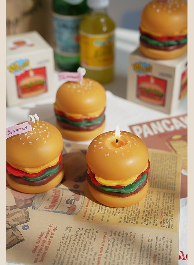 فيانسر شموع مصنوعة يدويًا على شكل همبرغر معطّرة للمنزل تدوم 18 ساعة عطر علاج عطري هدية شمع صويا طبيعي لتخفيف التوتر فاخرة للزفاف للحمام عيد ميلاد يوغا ذكرى سنوية - Image 4