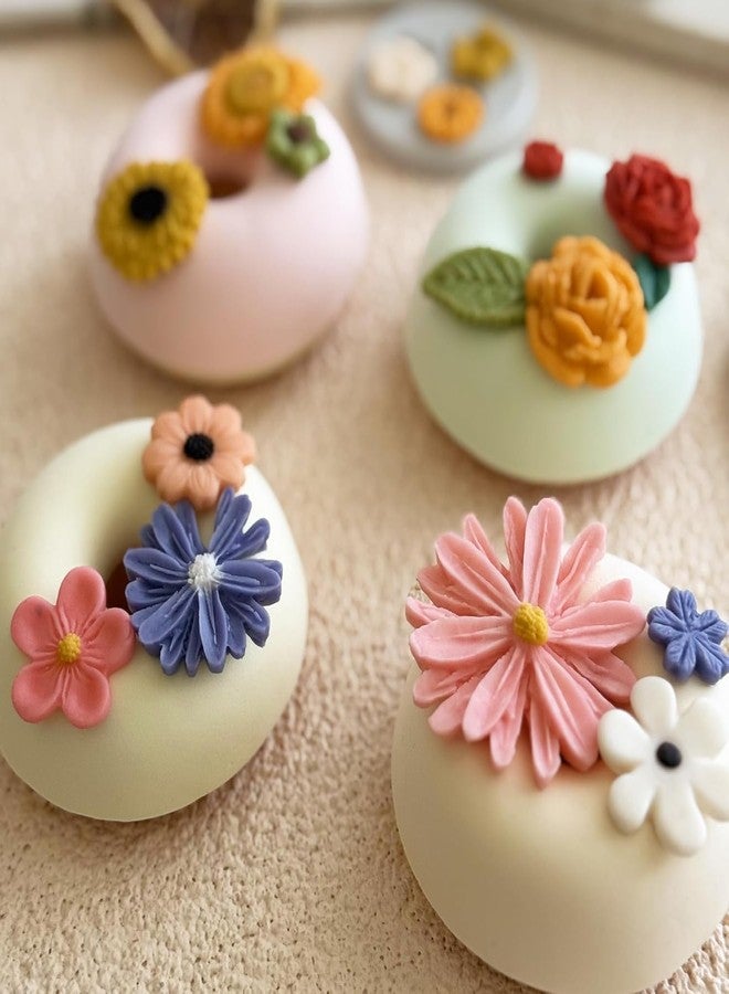 Skytail 4pc Daisy Sunflower Silicone Fondant Molds for Chocolate Candy Cake Decoration Cupcake Topper Jelly Dessert Ice Cube Sugarcraft Clay Candle Wax Soap Floral Resin Craft Jewelry Molds - Image 3