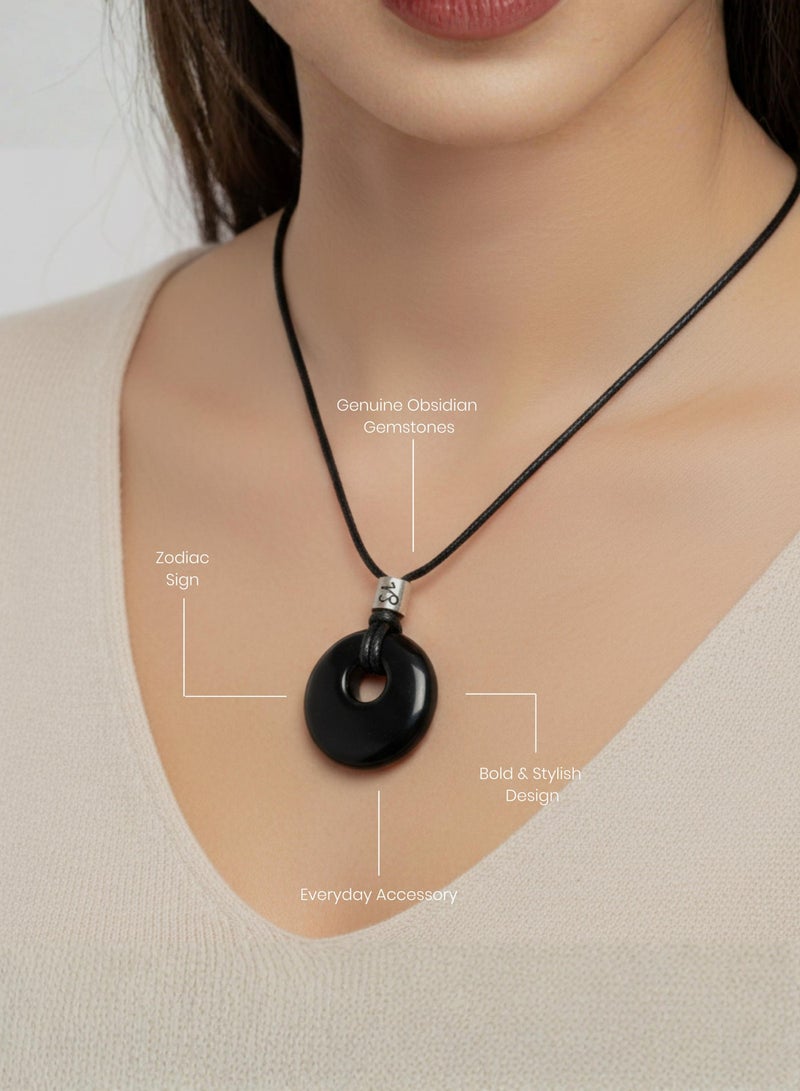 British Fossils Zodiac Pendant Capricorn-Obsidian - Image 3