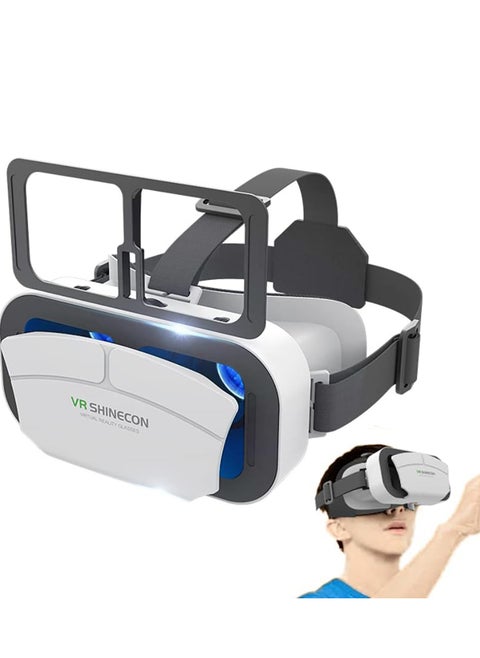 VR Headset Phone Within 4.7-7.2inch Display Screen Universal Virtual Reality Goggles Soft Comfortable Updated 3D Glasses Compatible for iPhone Android Wearable VR Set for Kids Adults