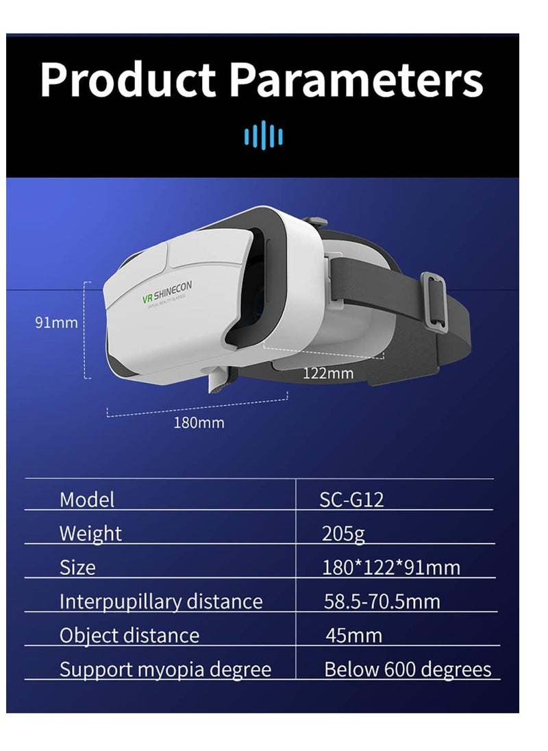 SYOSI - VR Headset Phone Within 4.7-7.2inch Display Screen Universal Virtual Reality Goggles Soft Comfortable Updated 3D Glasses Compatible for iPhone Android Wearable VR Set for Kids Adults - Image 1
