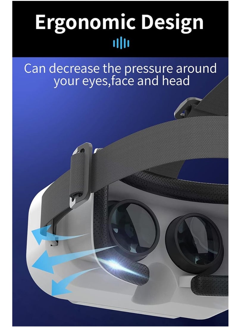 SYOSI - VR Headset Phone Within 4.7-7.2inch Display Screen Universal Virtual Reality Goggles Soft Comfortable Updated 3D Glasses Compatible for iPhone Android Wearable VR Set for Kids Adults - Image 1