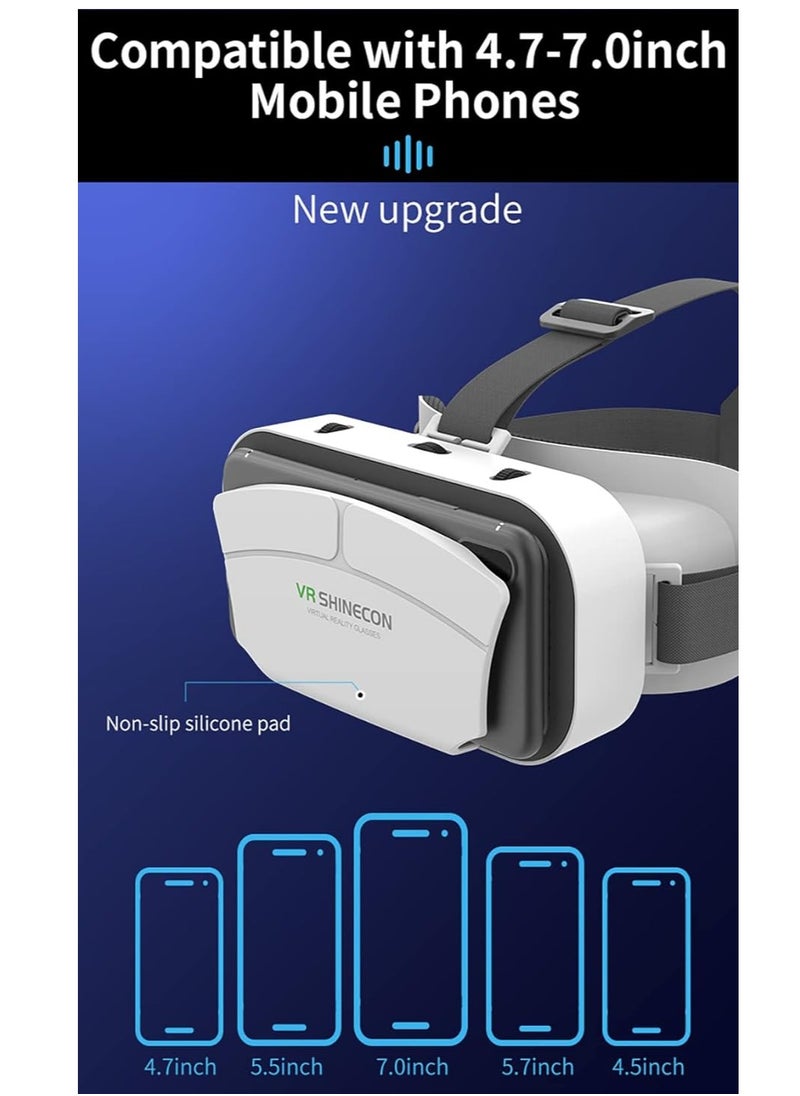 SYOSI - VR Headset Phone Within 4.7-7.2inch Display Screen Universal Virtual Reality Goggles Soft Comfortable Updated 3D Glasses Compatible for iPhone Android Wearable VR Set for Kids Adults - Image 1