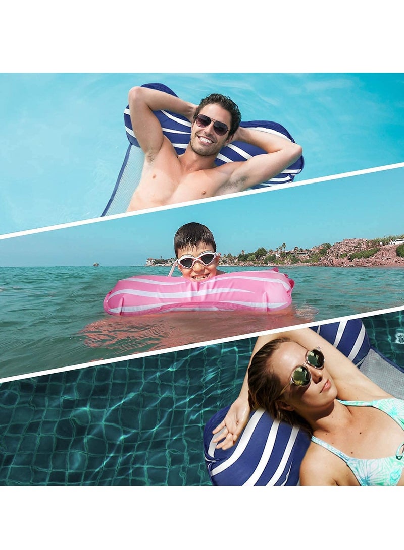 SYOSI 1 Pack Inflatable Hammock Float Swimming Pool Floaties Multi-Purpose 4 in 1 Pool Floating Lounger Portable Pool Raft Lounger Toys for Adults Saddle Lounge Chair Hammock Drifter Blue - Image 5