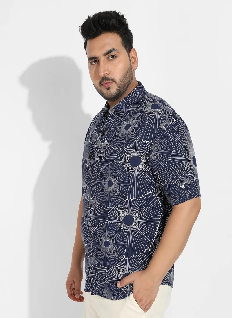 Instafab Plus Instafab Plus Men's Mushroom Print Button Up Shirt
