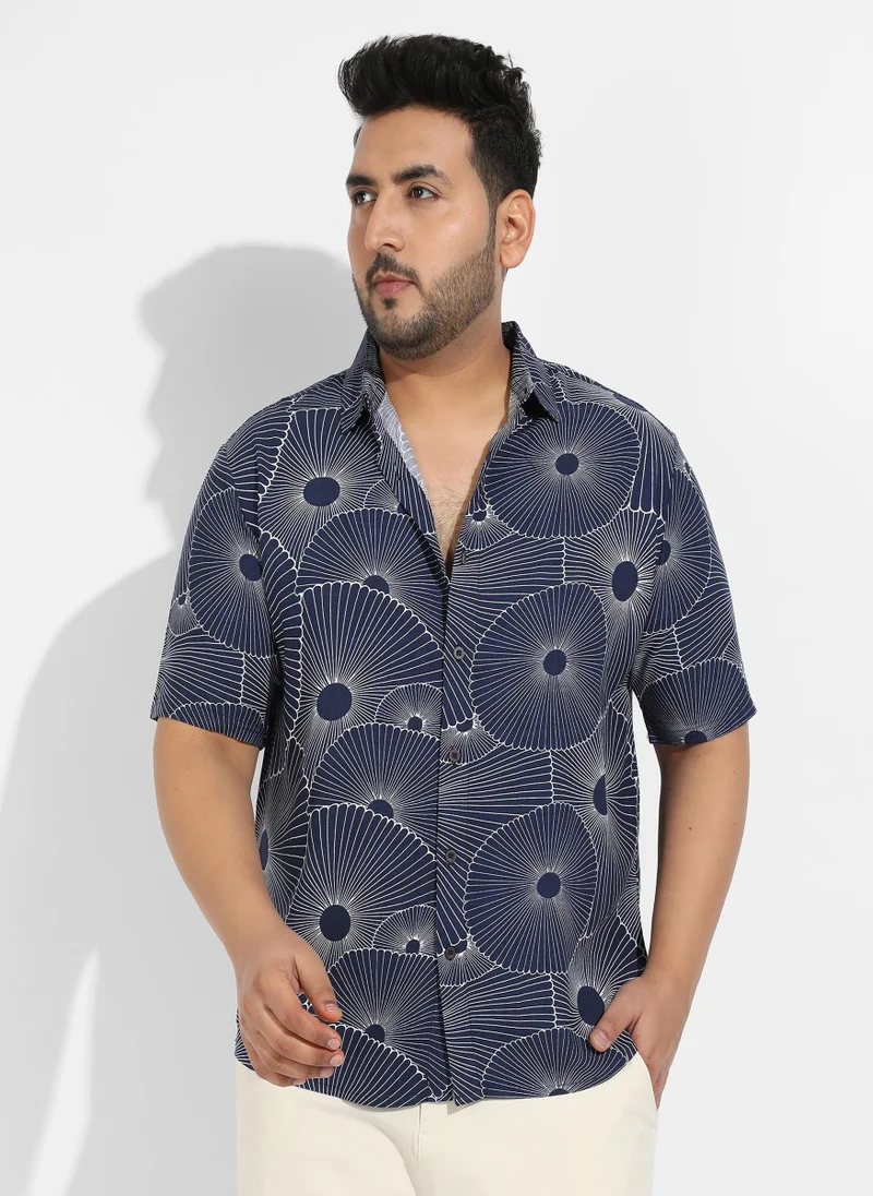 Instafab Plus Instafab Plus Men's Mushroom Print Button Up Shirt