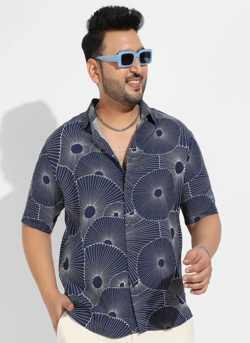 Instafab Plus Instafab Plus Men's Mushroom Print Button Up Shirt