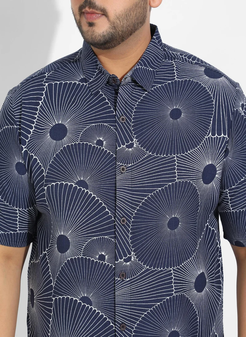 Instafab Plus Instafab Plus Men's Mushroom Print Button Up Shirt