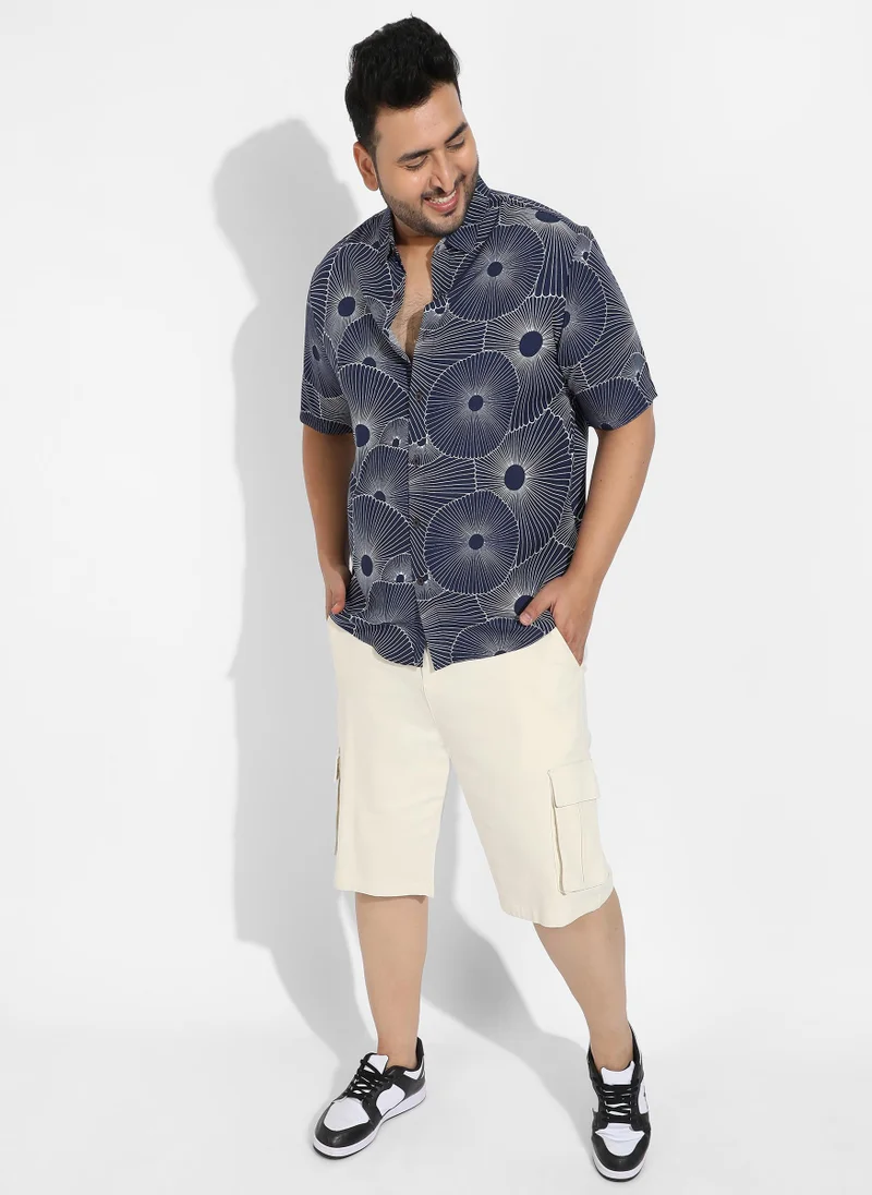 Instafab Plus Instafab Plus Men's Mushroom Print Button Up Shirt