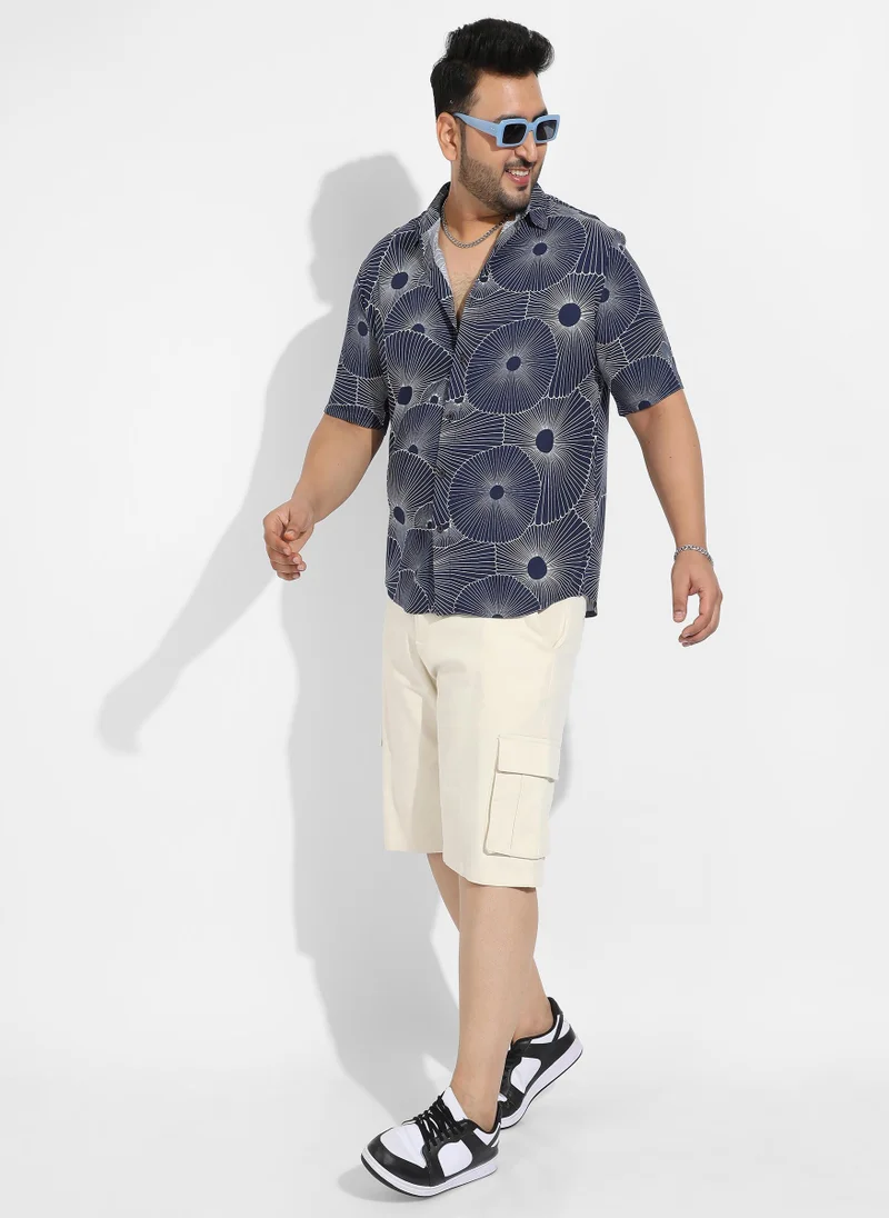 Instafab Plus Instafab Plus Men's Mushroom Print Button Up Shirt