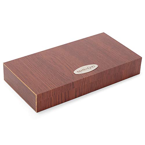 Dicksons Man of God 2 Piece Metal Woodgrain Ballpoint Pen and Leatherette Keychain Gift Boxed Set - Image 3