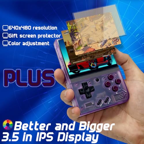 FINGEREVO Miyoo Mini Plus Handheld Game Console 35inch 640480 IPS Screen 3000mAh Miyoomini with Portable Case TPurple - Image 5