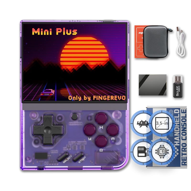 FINGEREVO Miyoo Mini Plus Handheld Game Console 35inch 640480 IPS Screen 3000mAh Miyoomini with Portable Case TPurple - Image 2