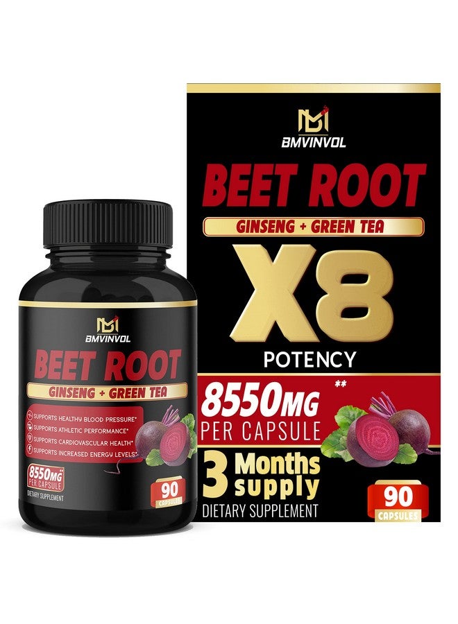 BMVINVOL Beet Root Extract Capsules 8550Mg Green Tea Red Spinach Ginseng Supports Athletic Performance Digestive Immune System 3 Months Supply - Image 2