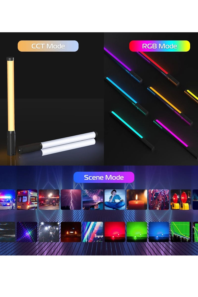 Ulanzi VL119 Handheld Light Wand, 360° RGB LED Video Light for Photography, 2600mAh Rechargeable Tube Light for Video Shooting, 2500-9000K Dimmable Camera Light with LCD - Image 2