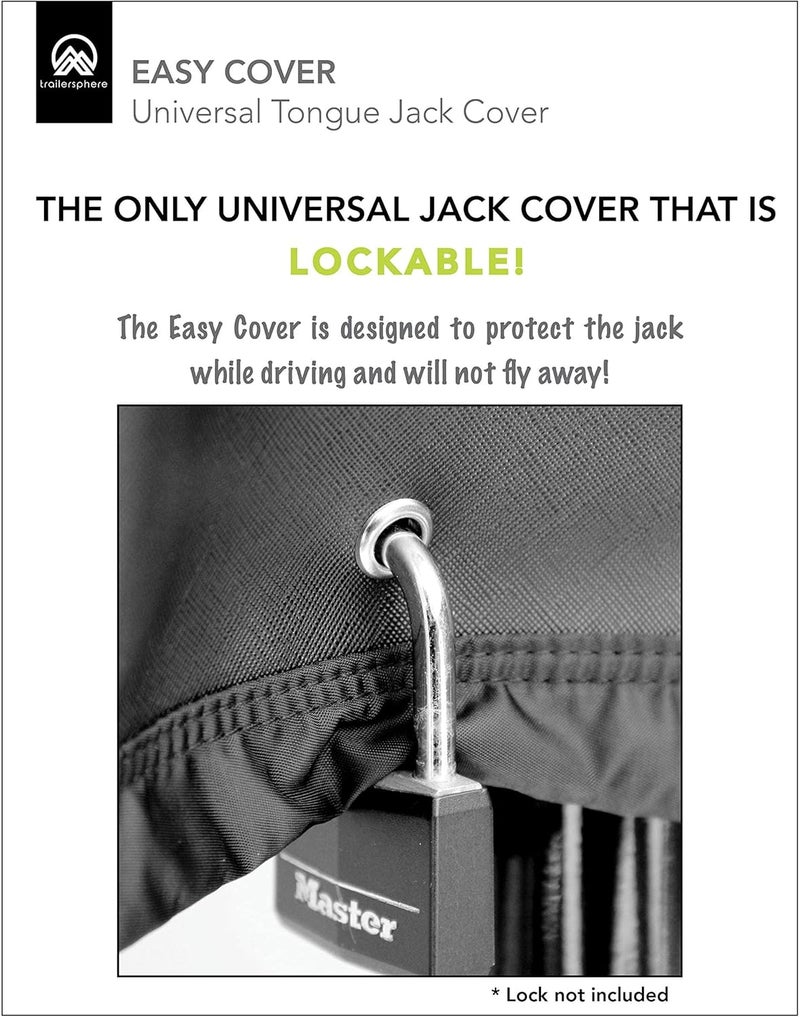 Trailersphere Easy Cover Universal Electric Tongue Jack Protective Cover for Trailer, RV, Camper - Waterproof and Sun Resistant - Image 2