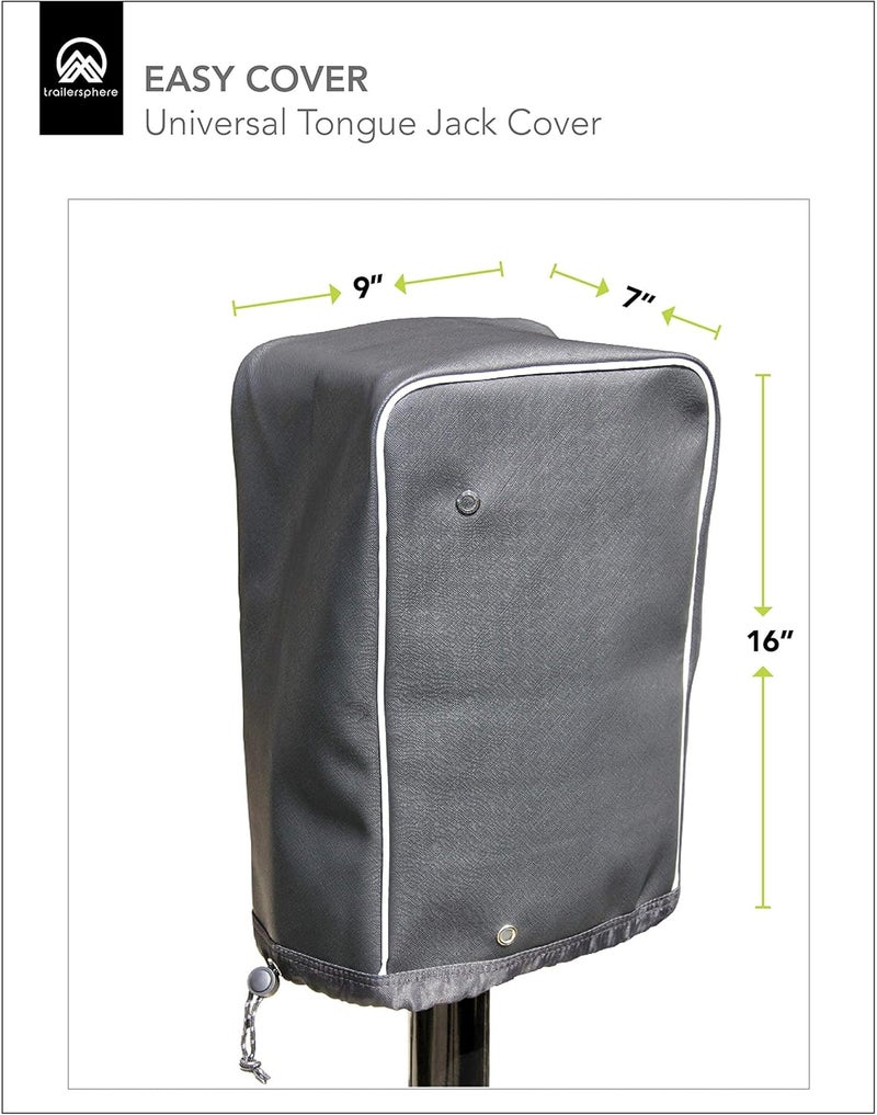 Trailersphere Easy Cover Universal Electric Tongue Jack Protective Cover for Trailer, RV, Camper - Waterproof and Sun Resistant - Image 4