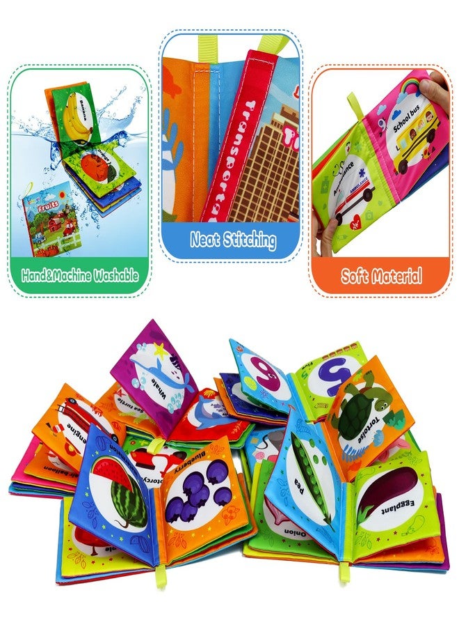 Dr.Rapeti Soft Cloth Books Baby Books Bath Books 6-Pack for Baby Infant Toddler Kids Crinkle Squeaky Washable Chewable Non-Toxic Early Educational Giftable - Image 4