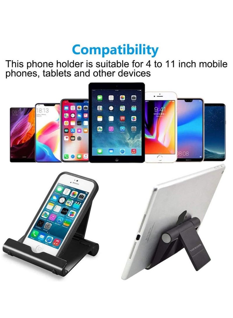 Universal Mobile Phone Stand Foldable and Portable Multi-Angle Table Stand Holder for iPhone, iPad, Smartphone, Tablet, Phablet, E-Reader  Cell Phone Stand for Desk, Foldable Cell Phone Holder Mobile Stand Phone Dock, Adjustable Tablet Stand Holder Compatible with iPhone 12 iPhone 11 Pro Xs X 8 iPad Samsung - Image 4
