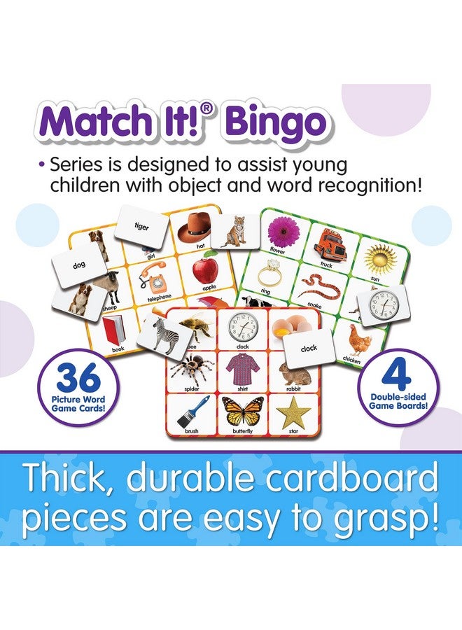 The Learning Journey: Match It! Bingo - Picture Word - Reading Game for Preschool and Kindergarten 36 Picture Word Cards, 9.5" H x 8" W x 0.1" D - Image 3