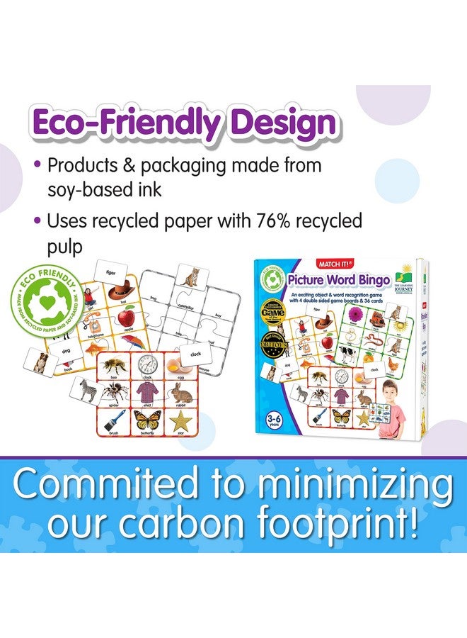 The Learning Journey: Match It! Bingo - Picture Word - Reading Game for Preschool and Kindergarten 36 Picture Word Cards, 9.5" H x 8" W x 0.1" D - Image 5