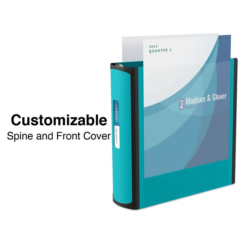Staples Better Binder 2-Inch D-Ring View Binder, Reinforced Spine, Holds Up to 540 Sheets, Teal, for Office & School - Image 3