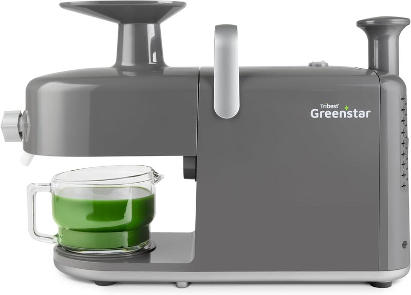 Tribest Tribest Greenstar 5 GS5 All Stainless Steel Twin Gear Cold Press Masticating Juicer with Easy Clean Housing Screen Cleaning Tool and Glass Pitcher Gray  - Image 1