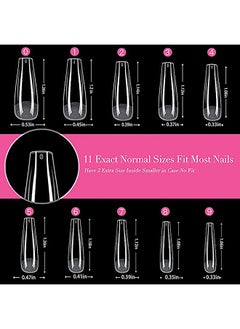 brunson False Nail Tips Softgel Extension Clear Long Coffin 550 Pieces SGT01  - Image 5