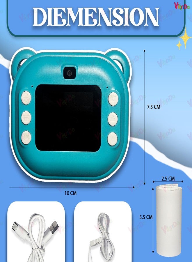 فيكريدا كاميرا فيكريدا للطباعة الفورية للأطفال | كاميرا رقمية مزودة بفيديوهات بدقة 1080 بكسل، لعبة طابعة كاميرا فورية محمولة - متعددة الألوان - Image 5