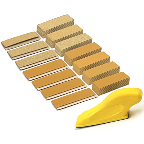 MAXMAN Sand Paper Sanding Block 3.5”x 1” Sandpaper Assortment 80 120 180 240 320 400 600 Grit, Micro Detail Sander, Sand Paper for Wood Furniture, Crafts, Woodworking Projects, Tight Spaces, 70Pcs - Image 1