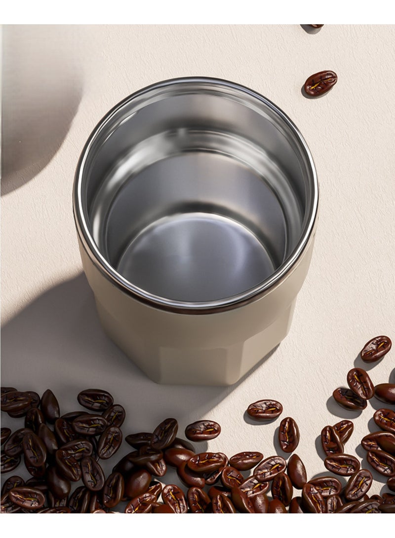 Insulated Travel Coffee Mug, Stainless Steel Thermos Cup with Strap, Palm Tree Pattern, 480ml,White - Image 4