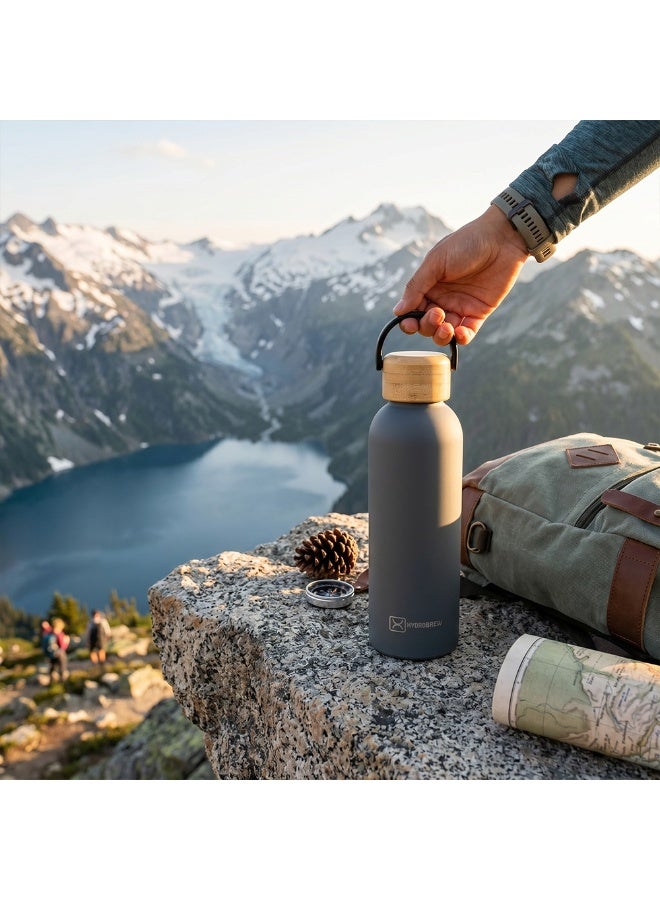 Hydrobrew Double Wall Stainless Steel Water Bottle 500ML  - Grey - Image 2