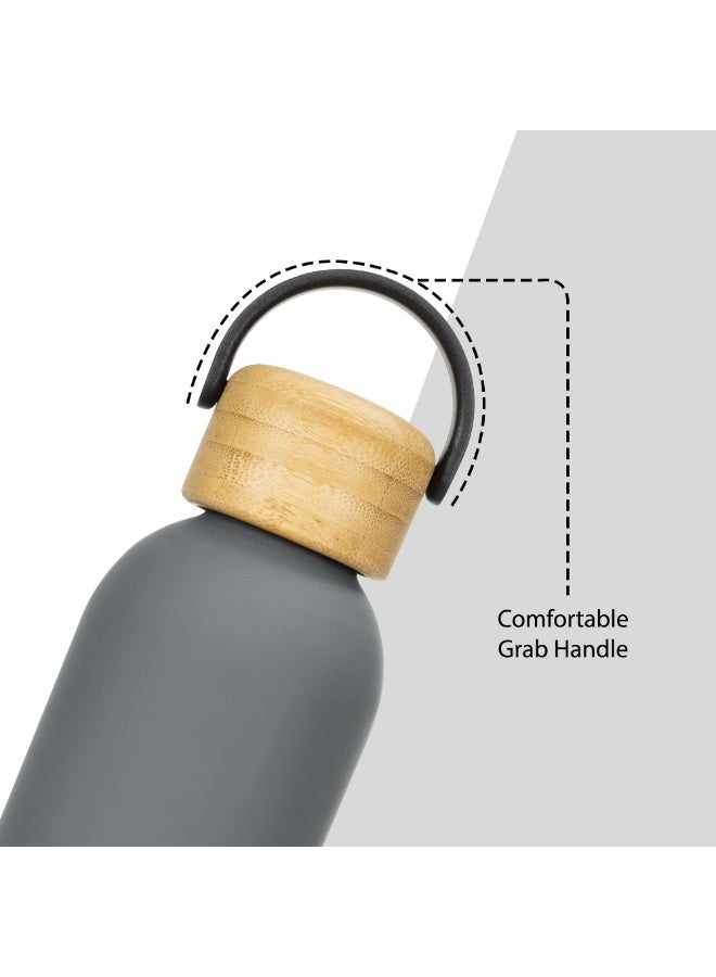 Hydrobrew Double Wall Stainless Steel Water Bottle 500ML  - Grey - Image 5